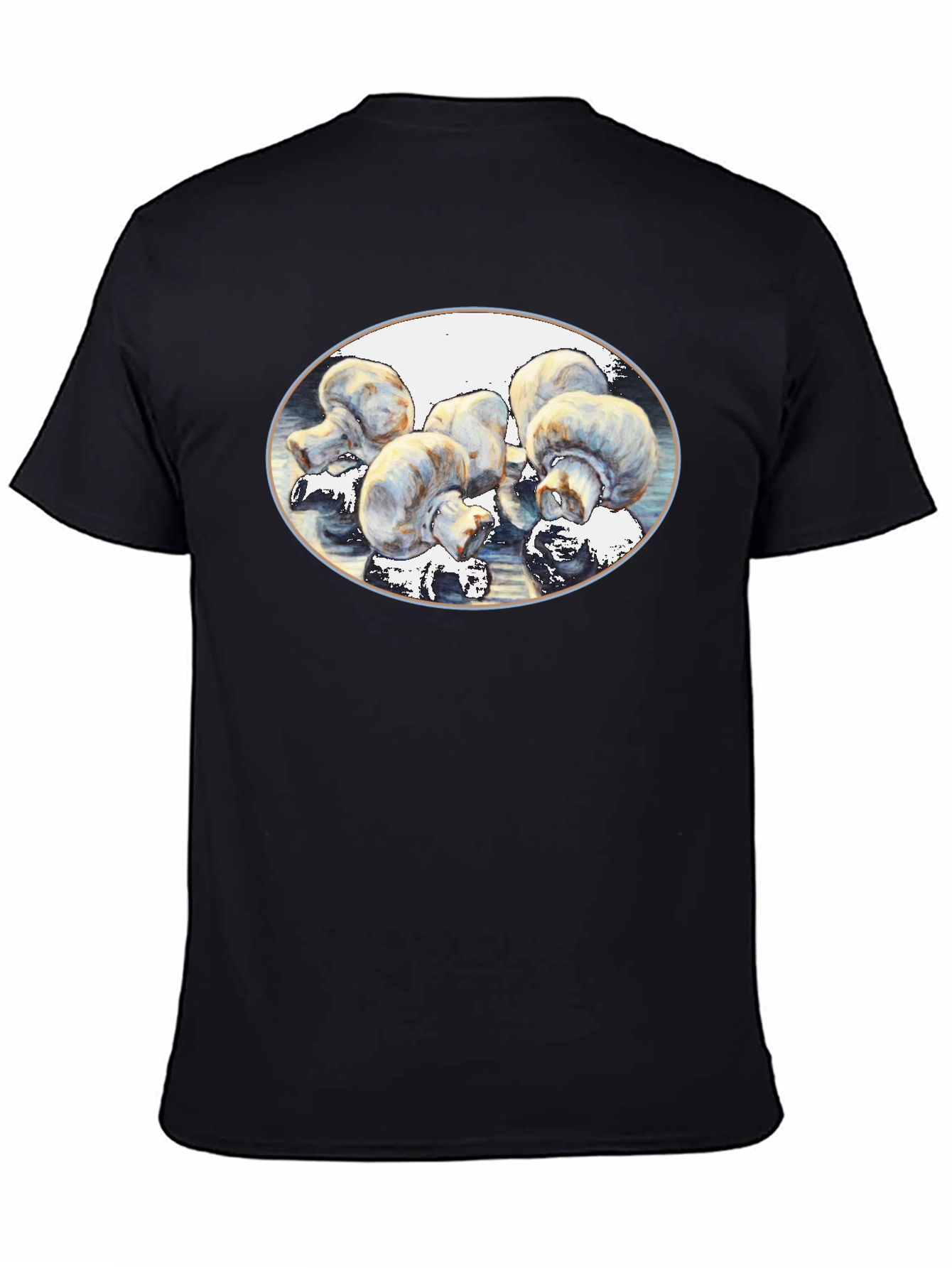 Mushroom Art Black T-Shirt