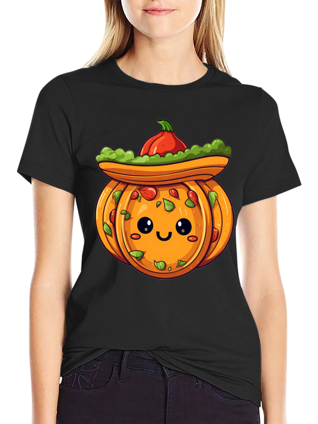 Cute Pumpkin Sombrero T-Shirt - Halloween Fiesta!