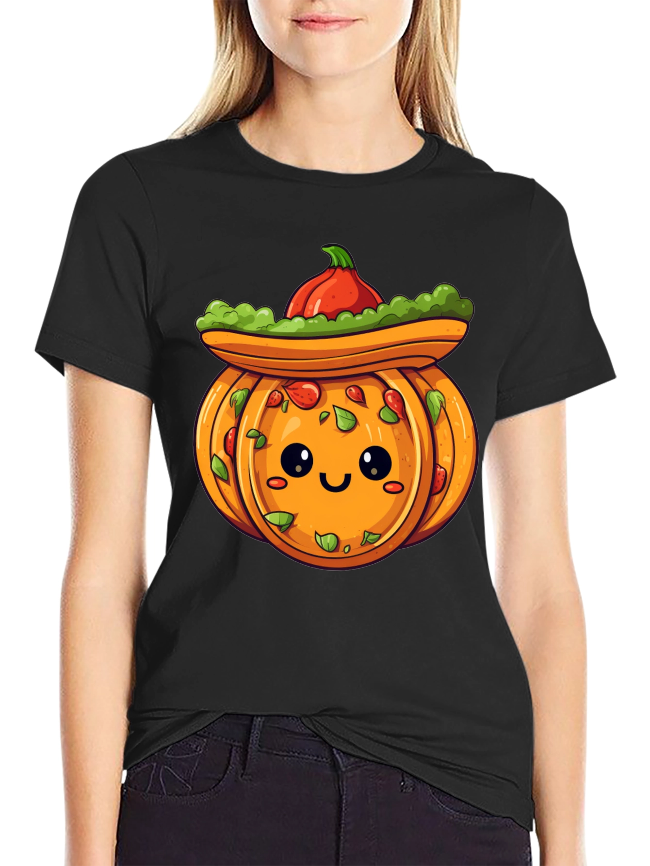 Cute Pumpkin Sombrero T-Shirt - Halloween Fiesta!