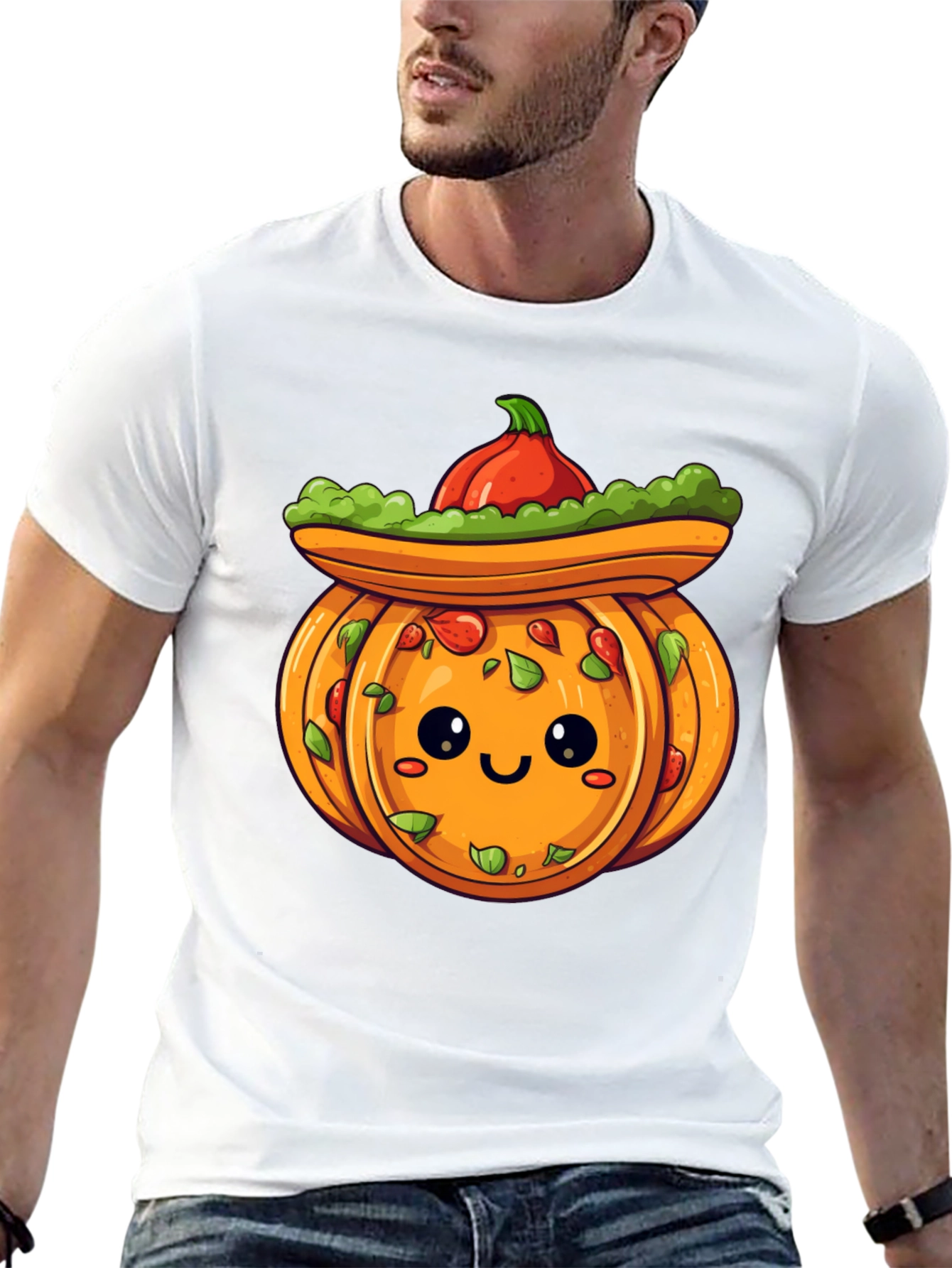 Cute Pumpkin Sombrero T-Shirt - Halloween Fiesta!
