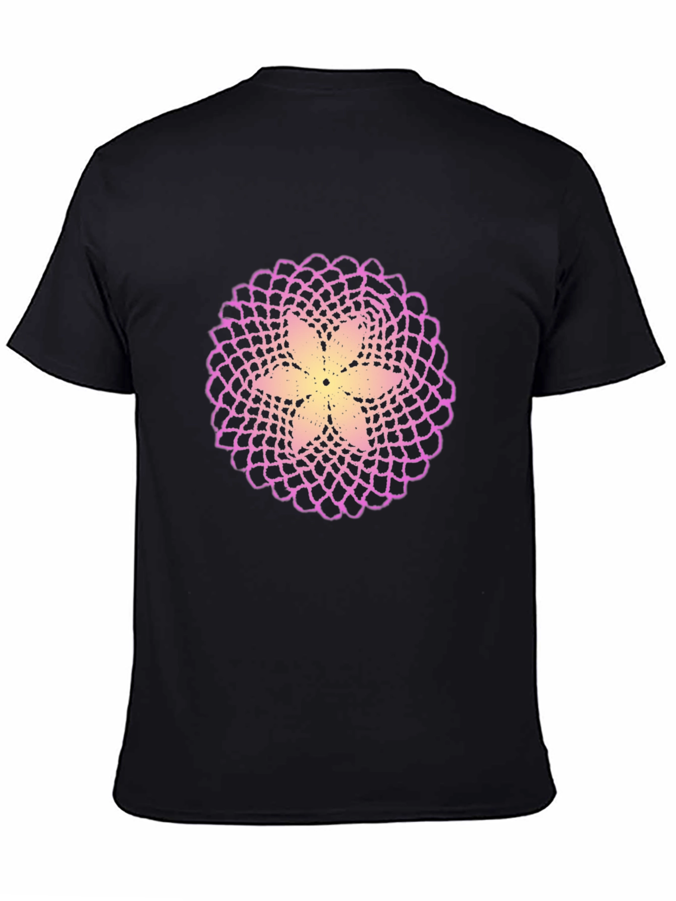 Flower Mandala Graphic Black T-Shirt