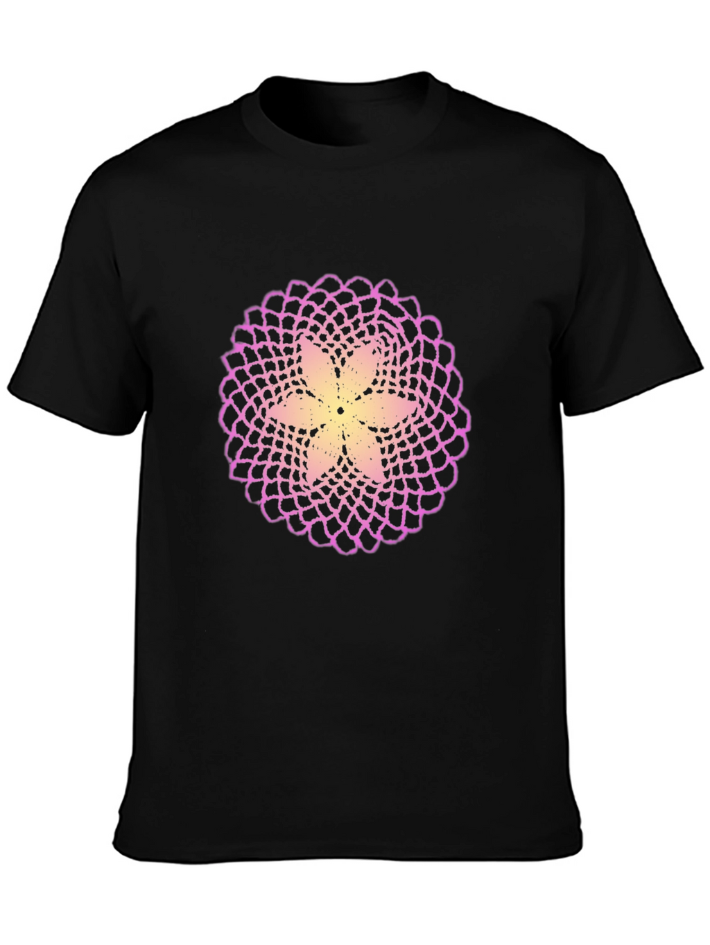 Flower Mandala Graphic Black T-Shirt
