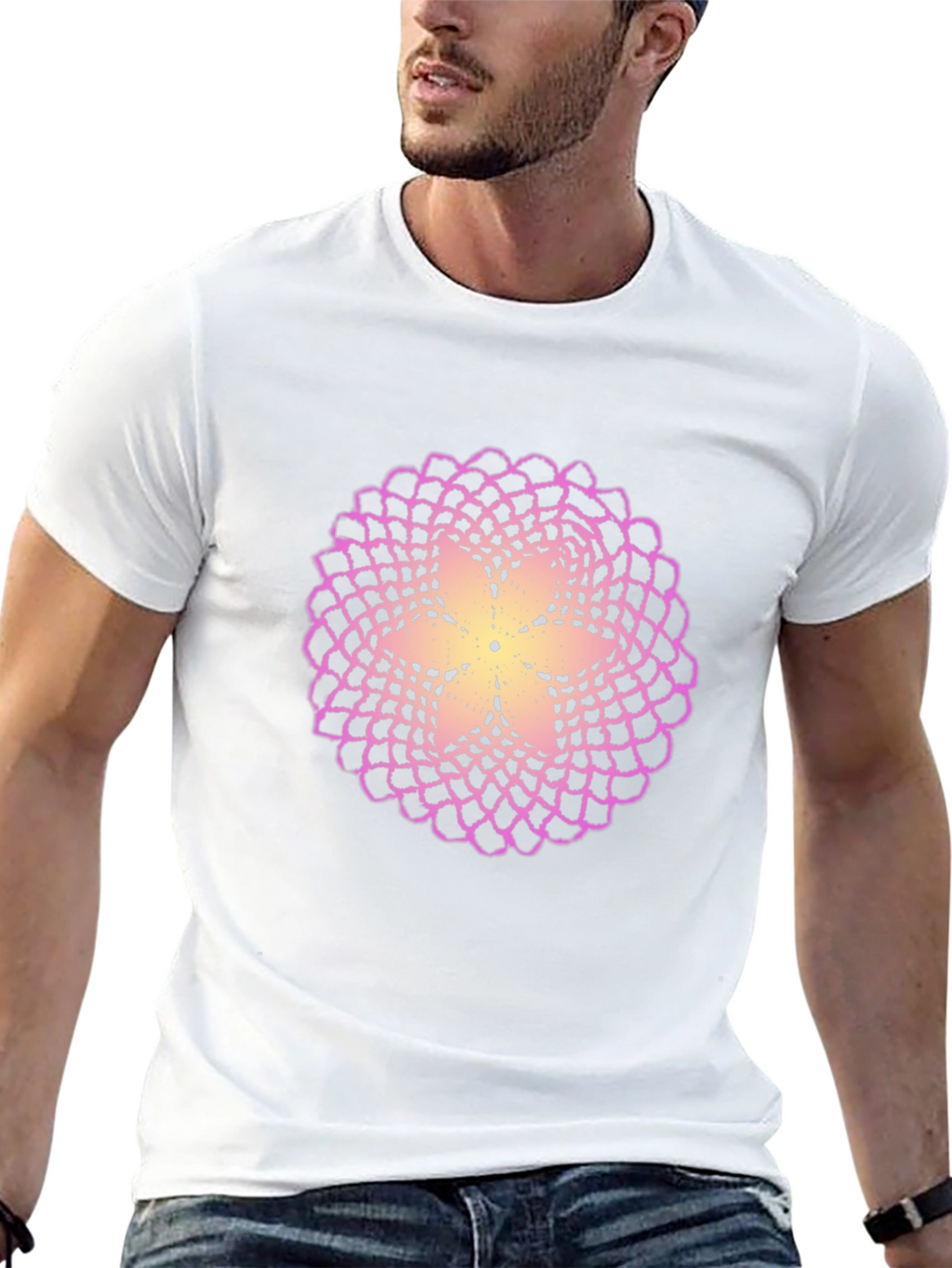 Flower Mandala Graphic Black T-Shirt