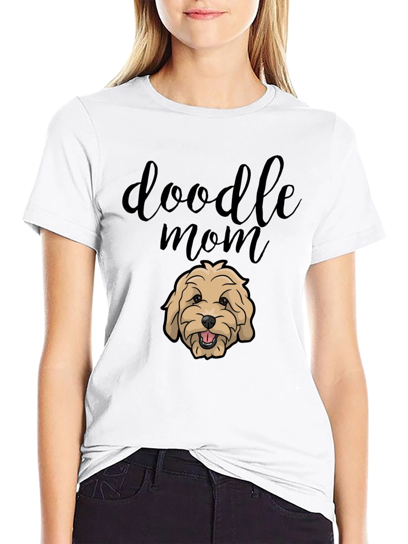 Doodle Mom Graphic Tee - Black