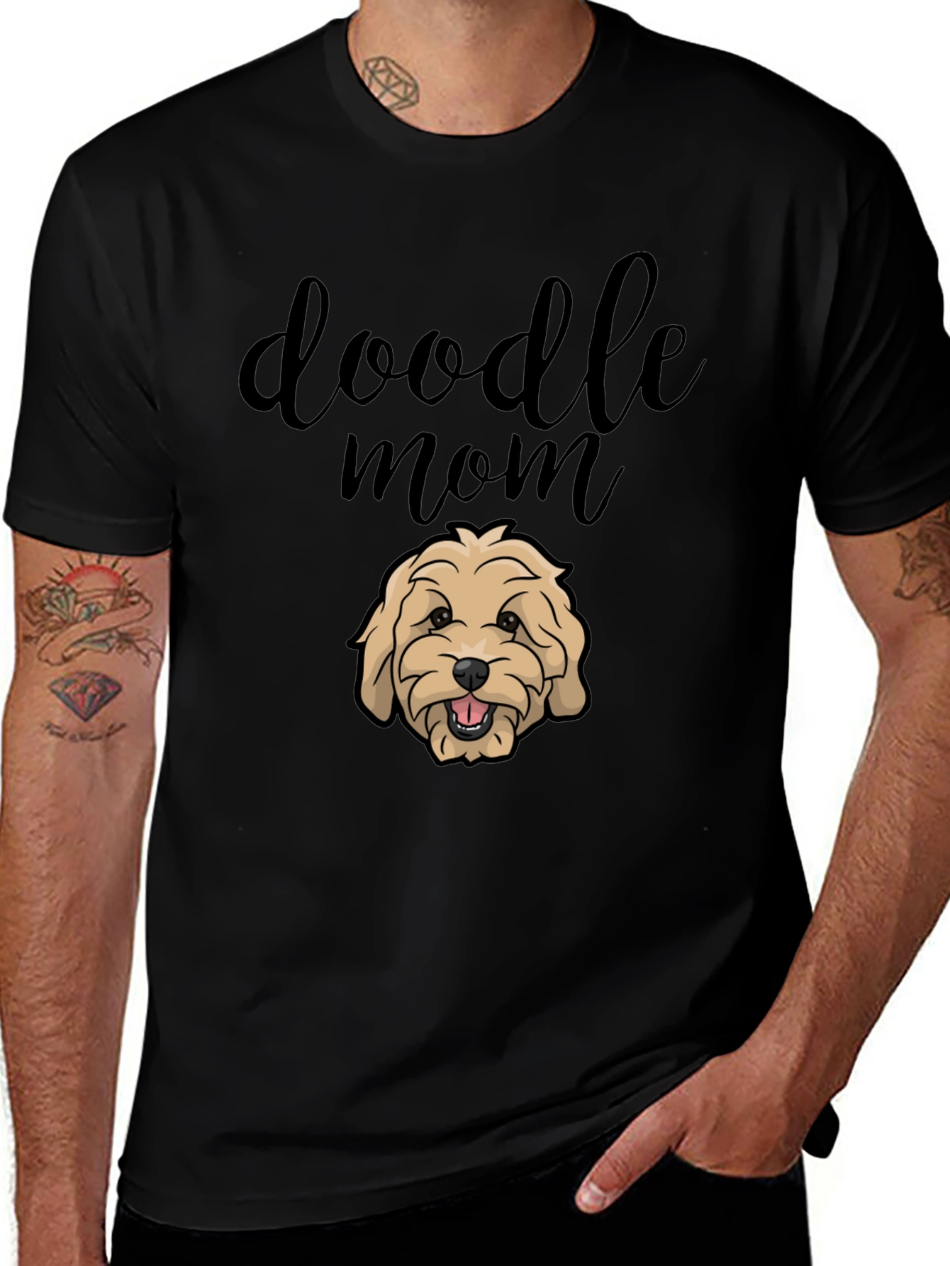 Doodle Mom Graphic Tee - Black