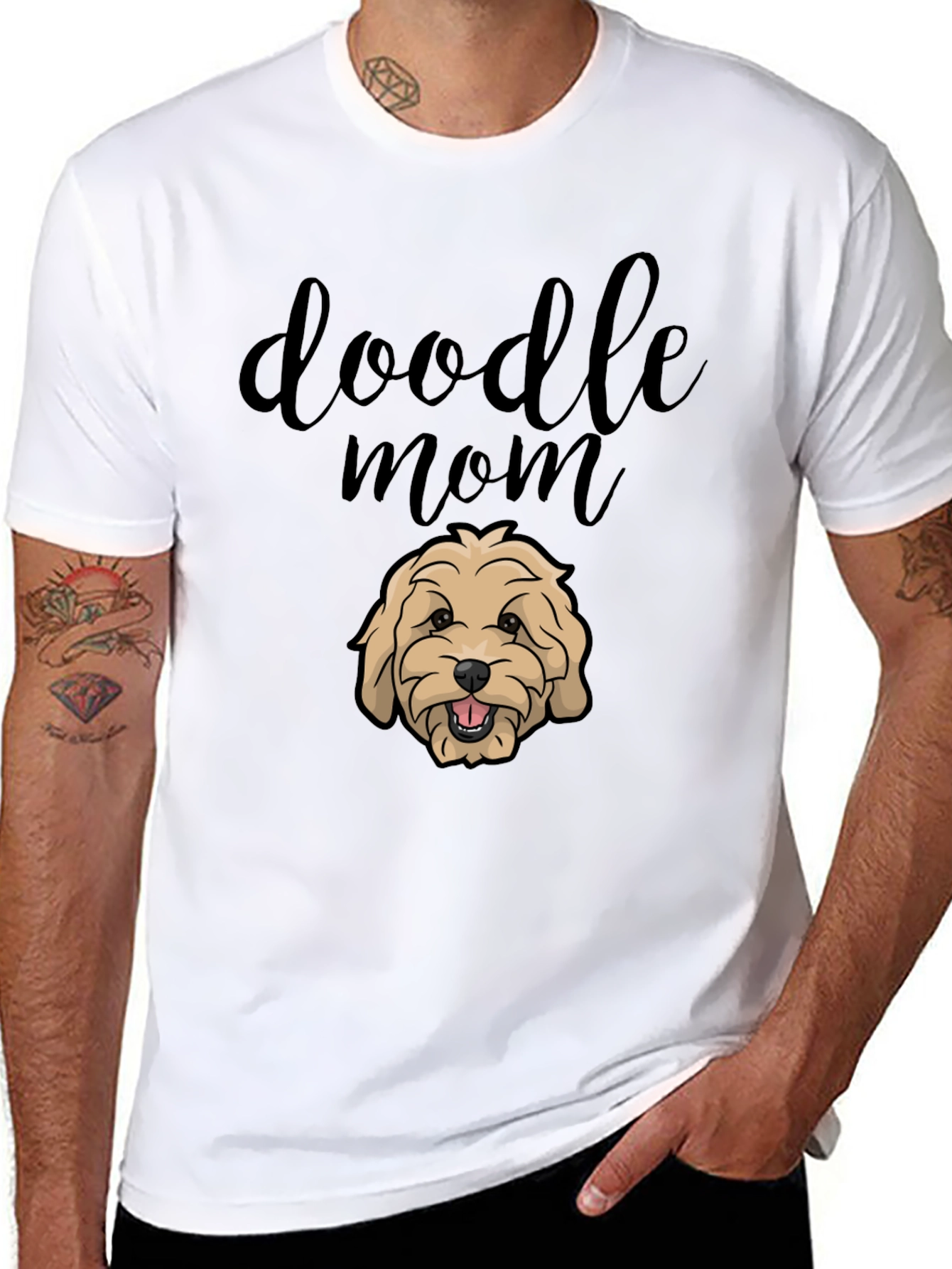 Doodle Mom Graphic Tee - Black