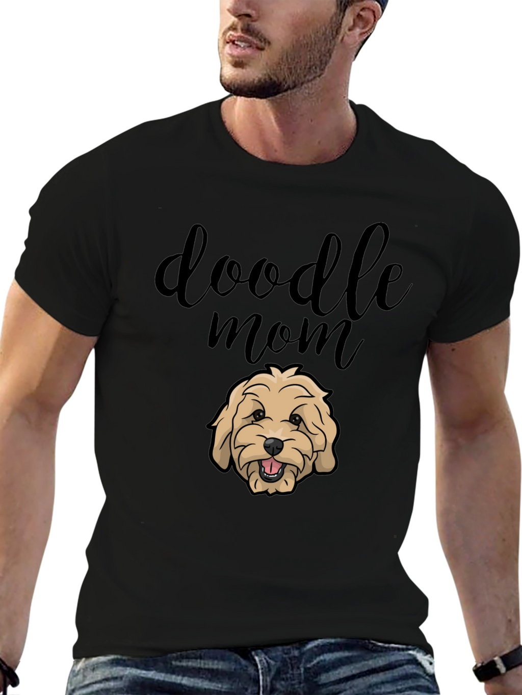 Doodle Mom Graphic Tee - Black