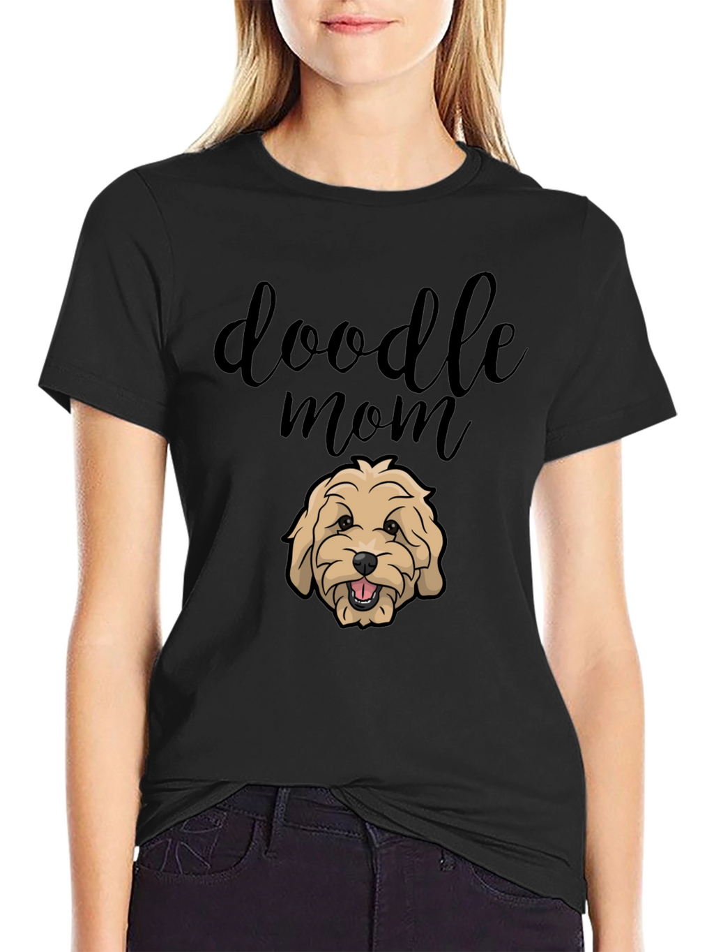Doodle Mom Graphic Tee - Black