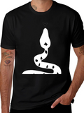 Snake Graphic Tee - Bold Black Cotton T-Shirt