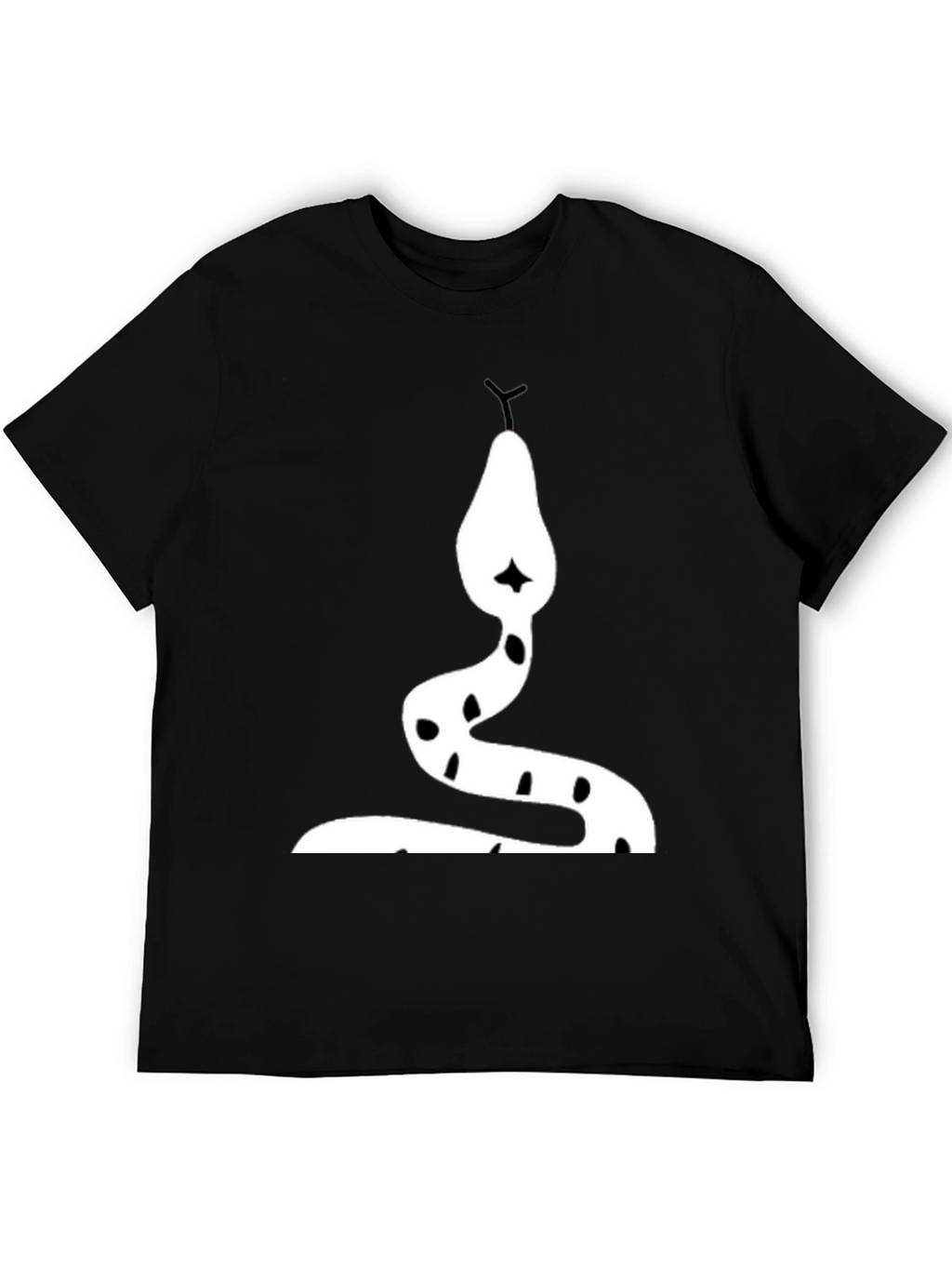 Snake Graphic Tee - Bold Black Cotton T-Shirt