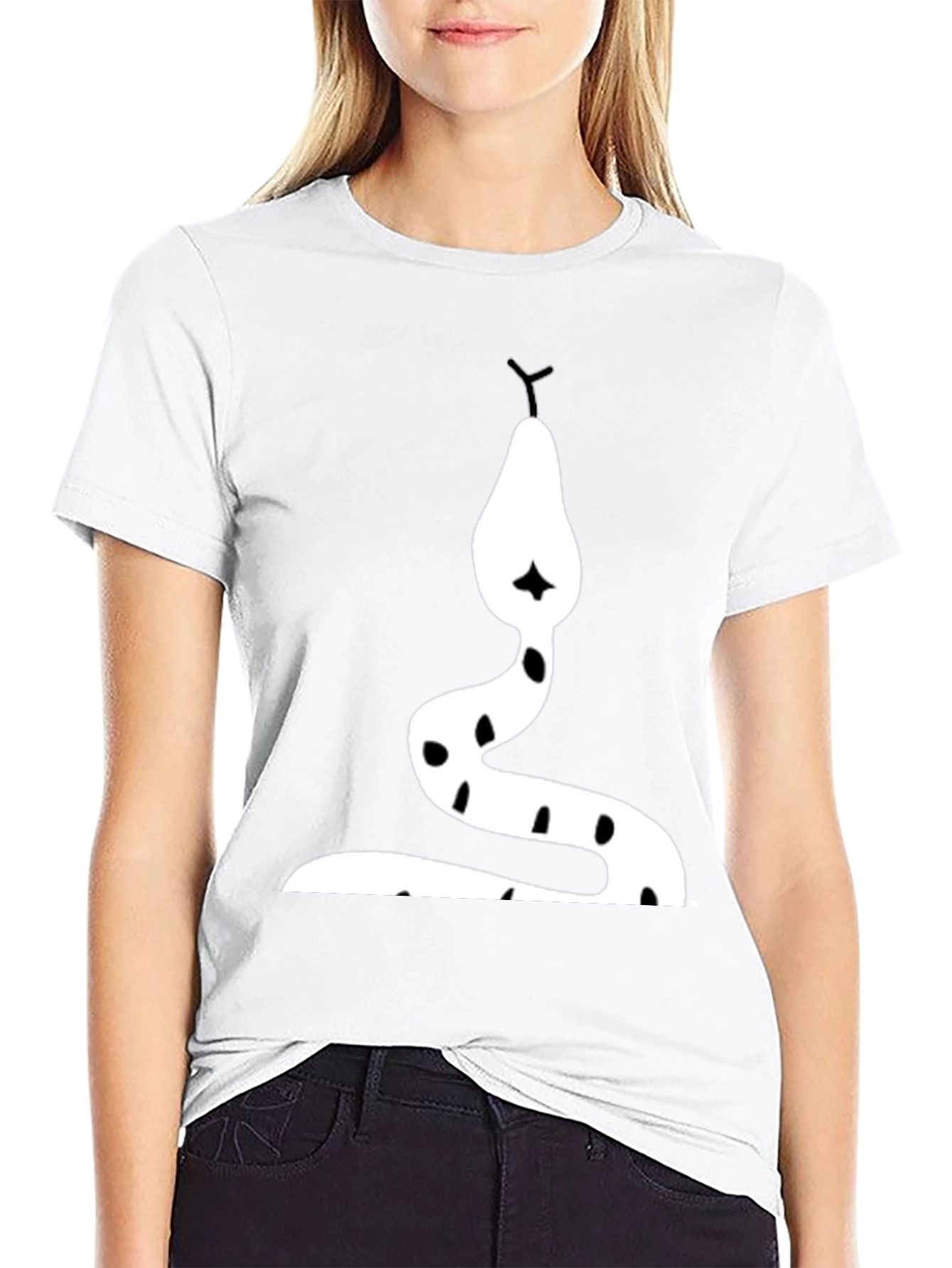 Snake Graphic Tee - Bold Black Cotton T-Shirt