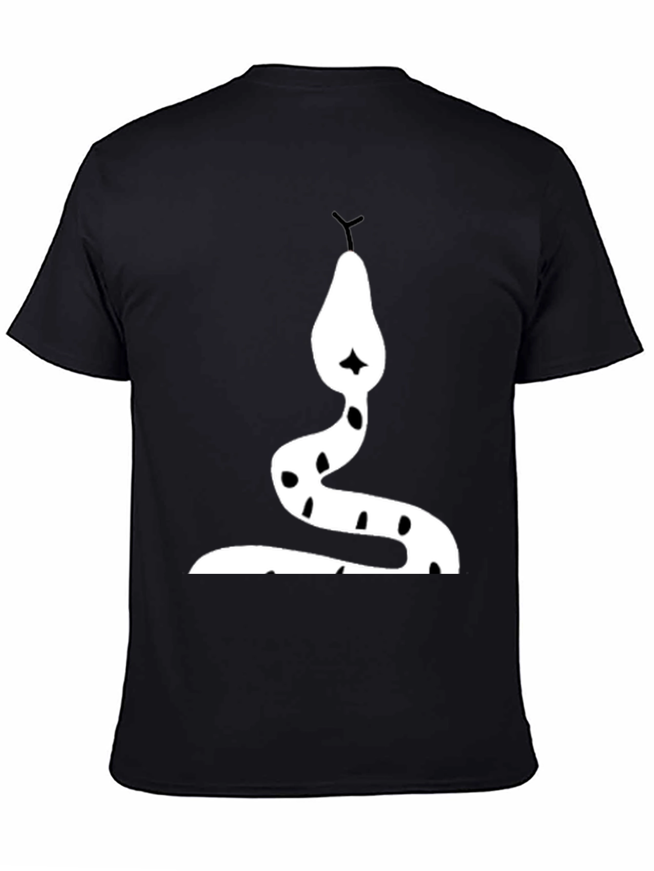Snake Graphic Tee - Bold Black Cotton T-Shirt