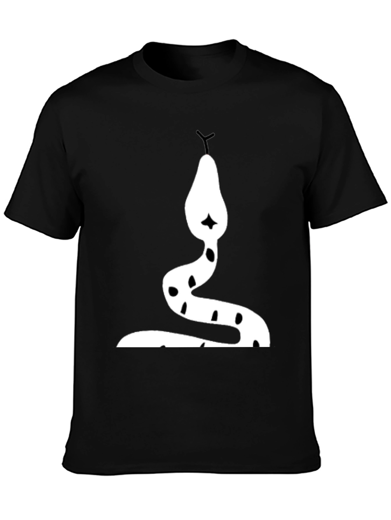 Snake Graphic Tee - Bold Black Cotton T-Shirt