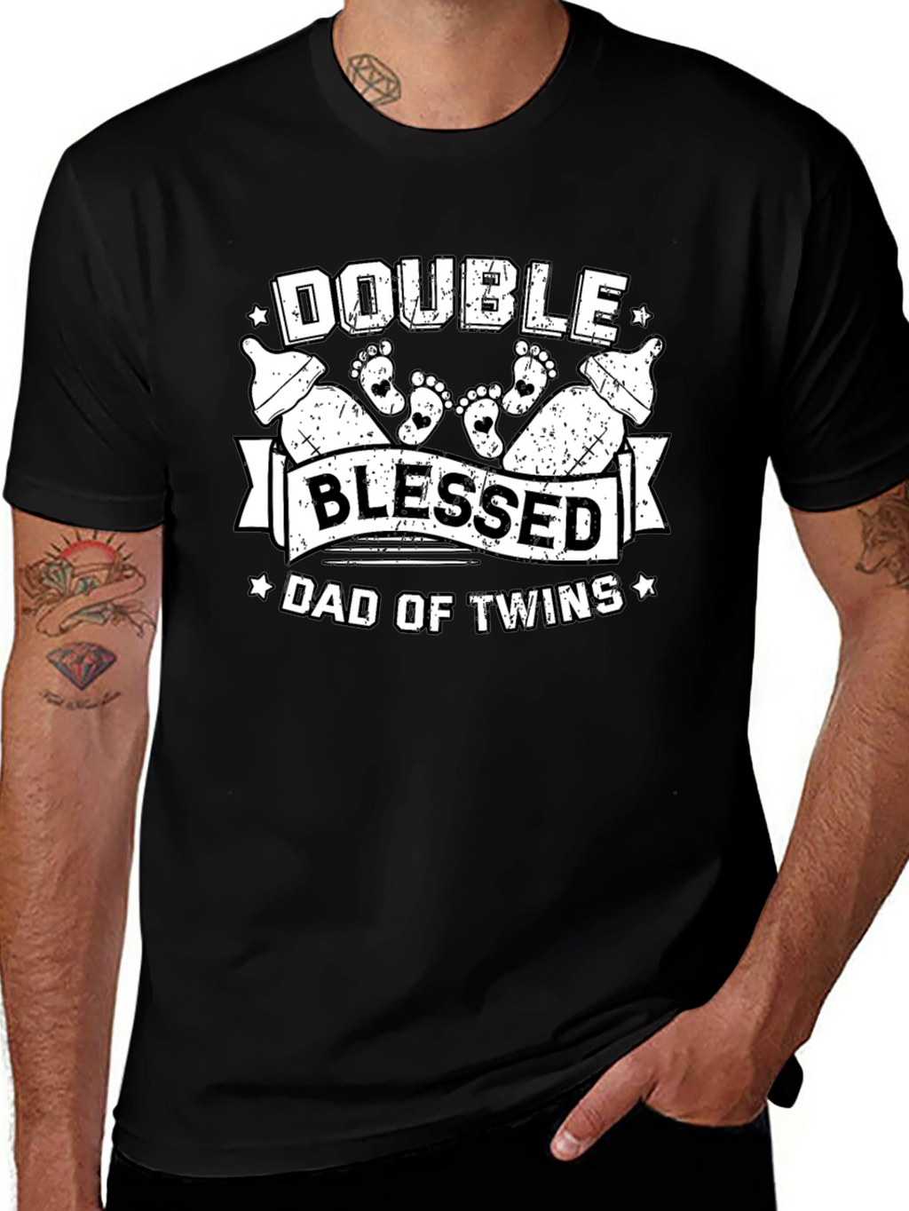 Double Blessed Dad of Twins T-Shirt