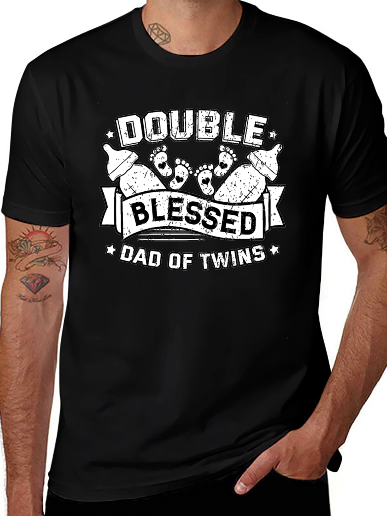 Double Blessed Dad of Twins T-Shirt