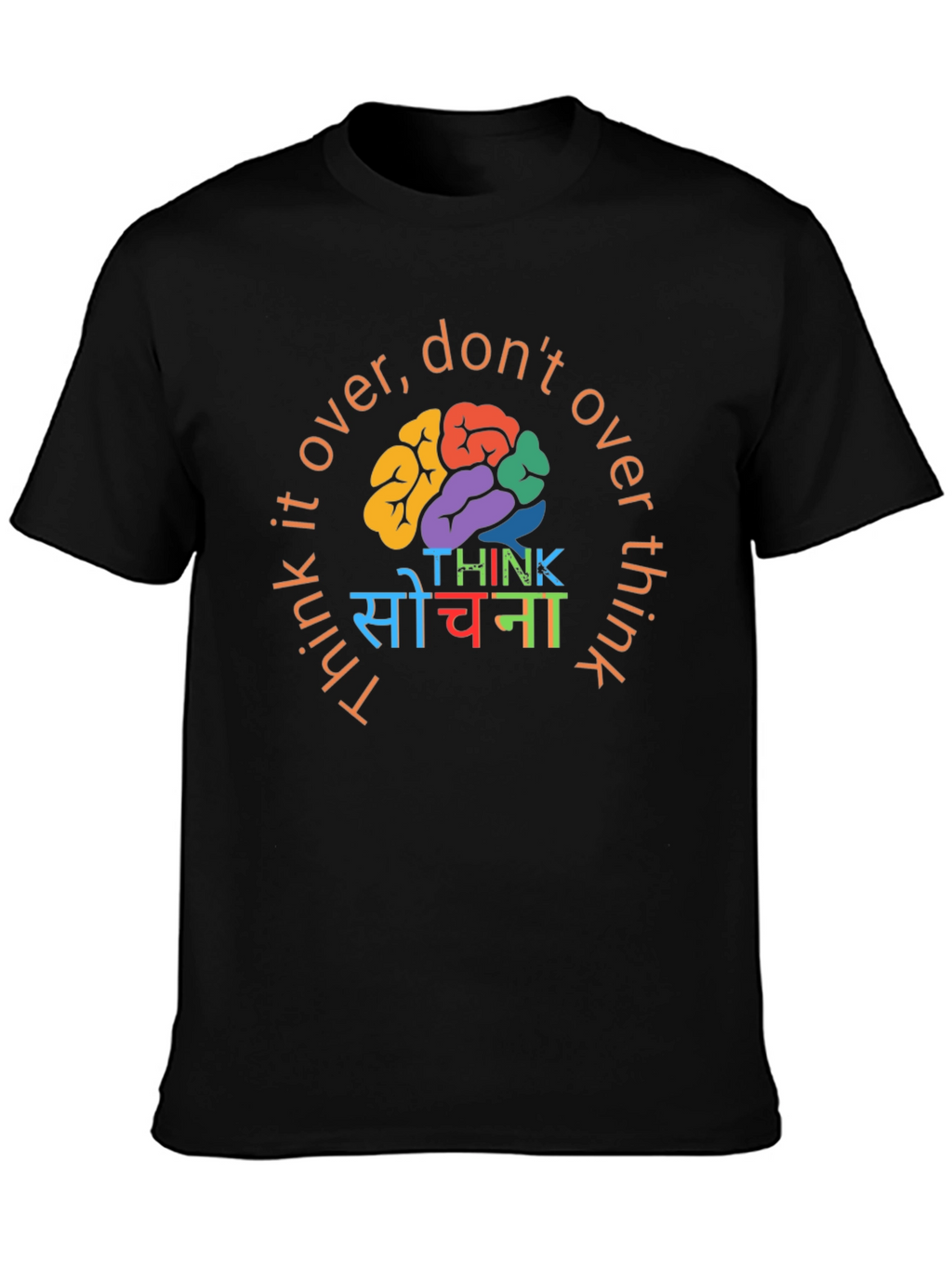 Think It Over Graphic Tee - Black Cotton T-Shirt
