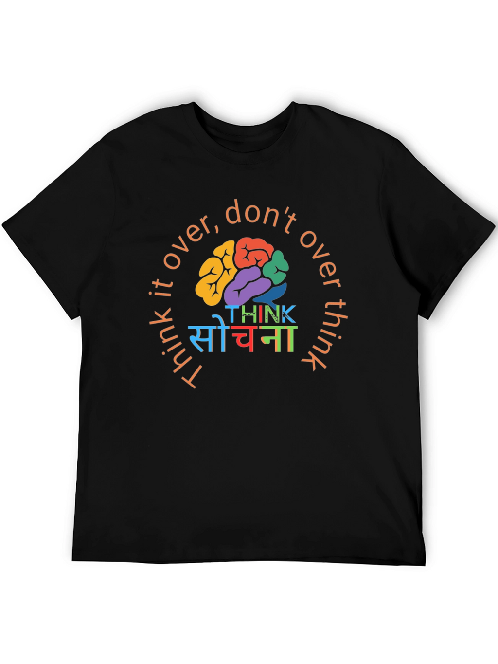 Think It Over Graphic Tee - Black Cotton T-Shirt