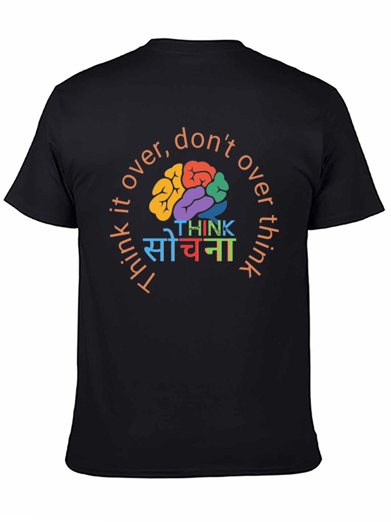 Think It Over Graphic Tee - Black Cotton T-Shirt