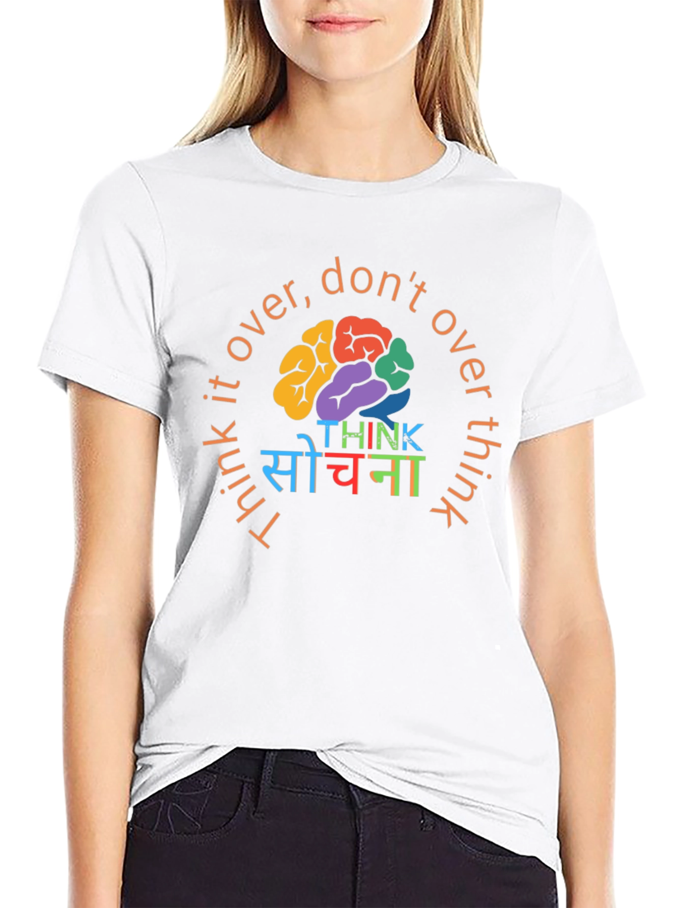 Think It Over Graphic Tee - Black Cotton T-Shirt