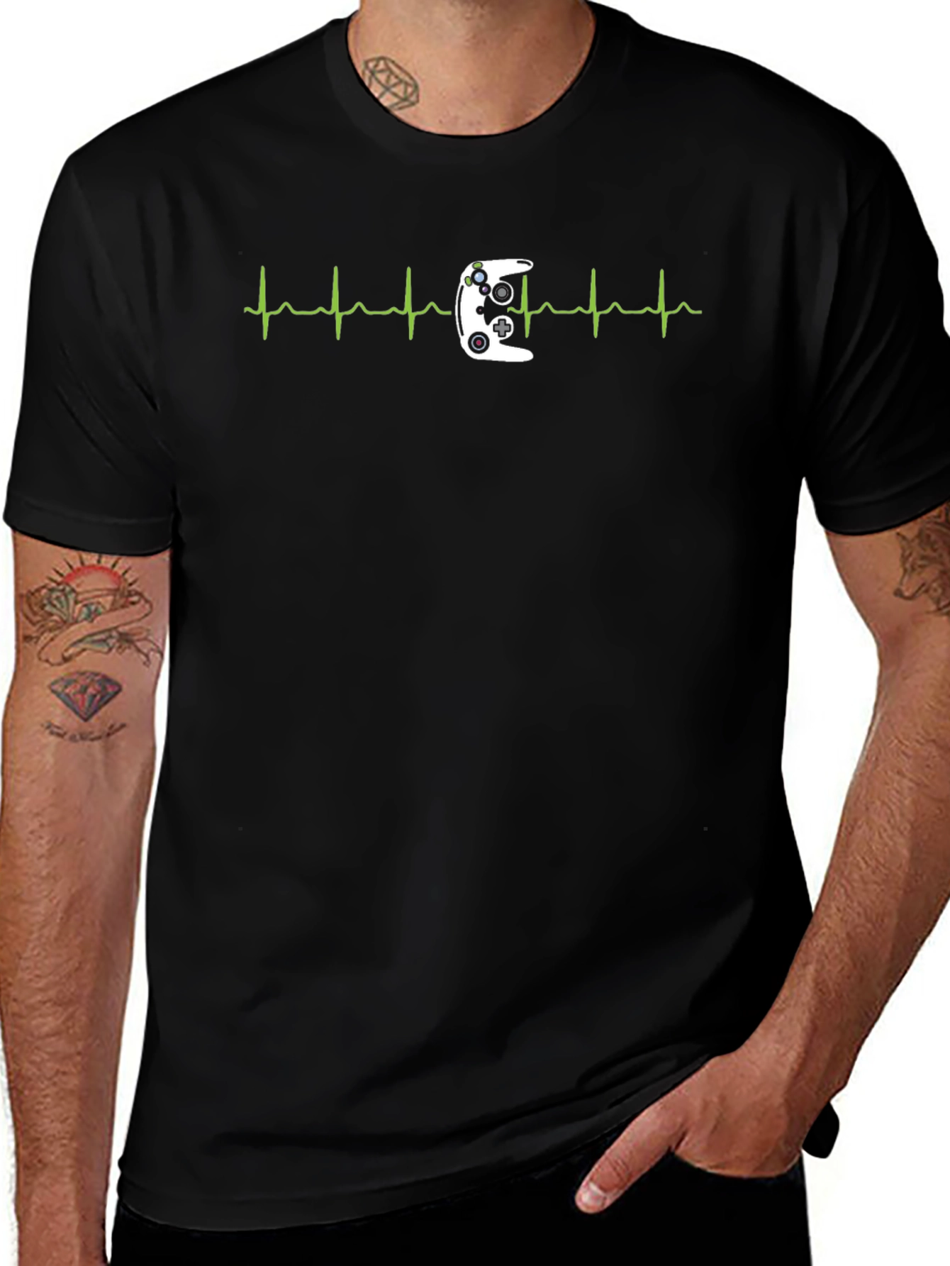 Gamer Heartbeat T-Shirt - Console Controller Design