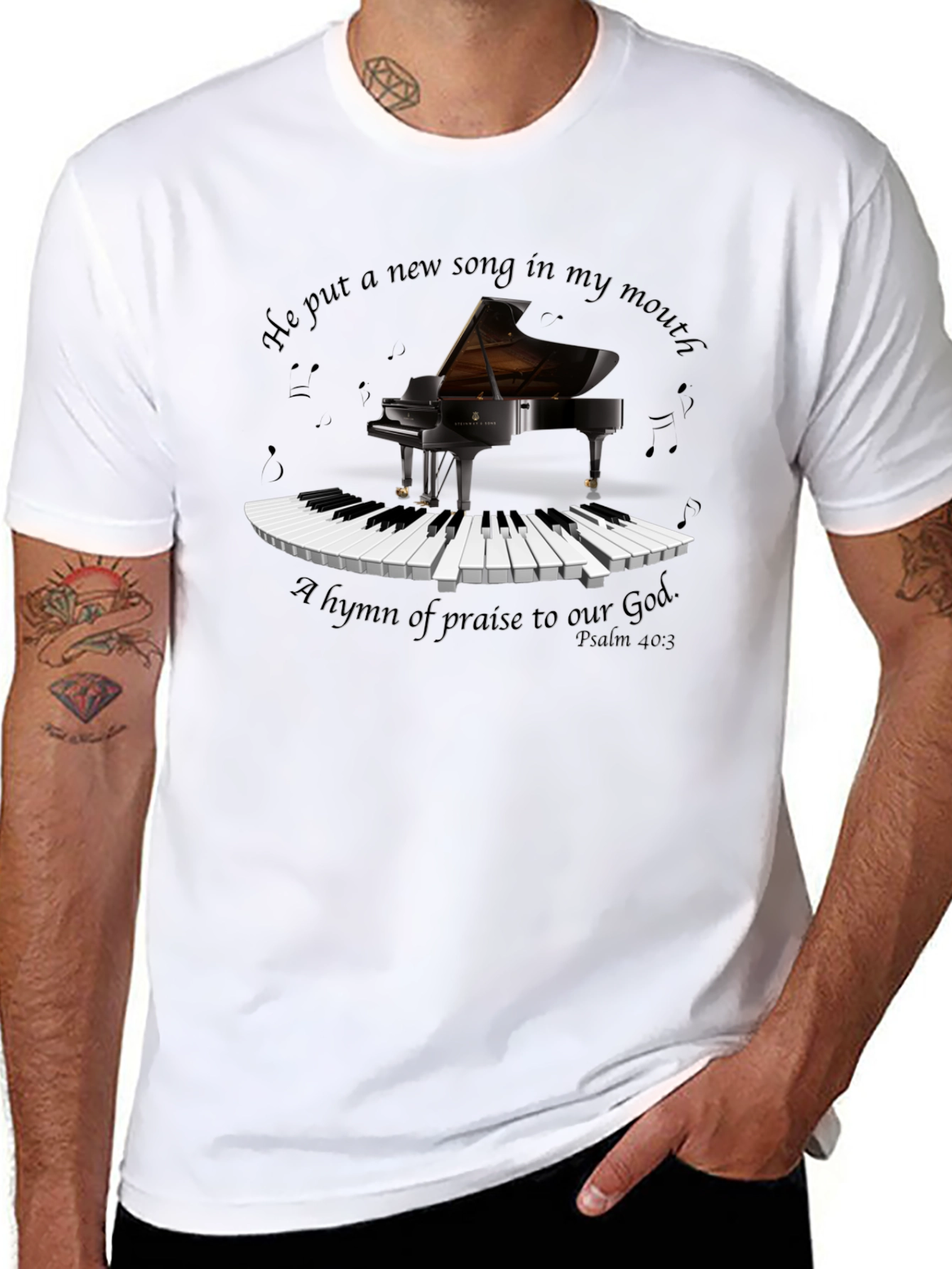 Piano & Music T-Shirt - He put a new song