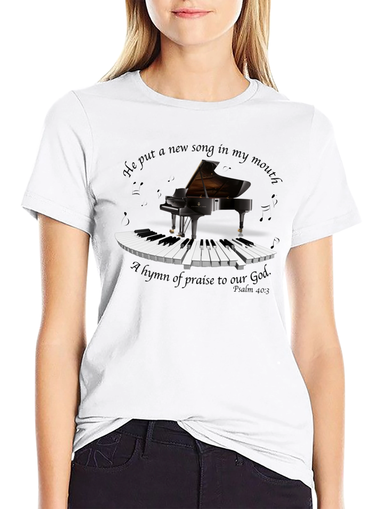 Piano & Music T-Shirt - He put a new song