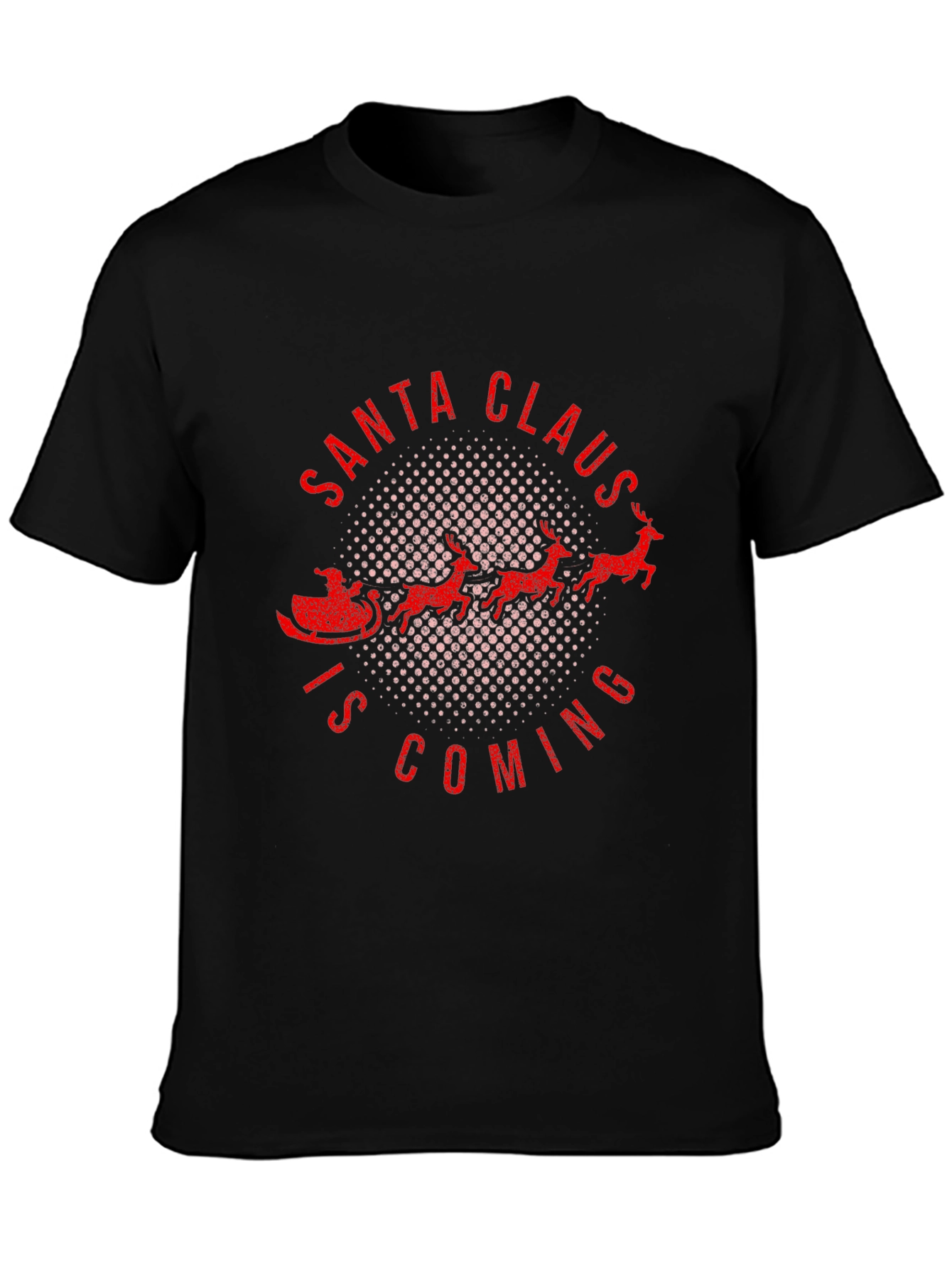 Santa Claus is Coming Black T-Shirt