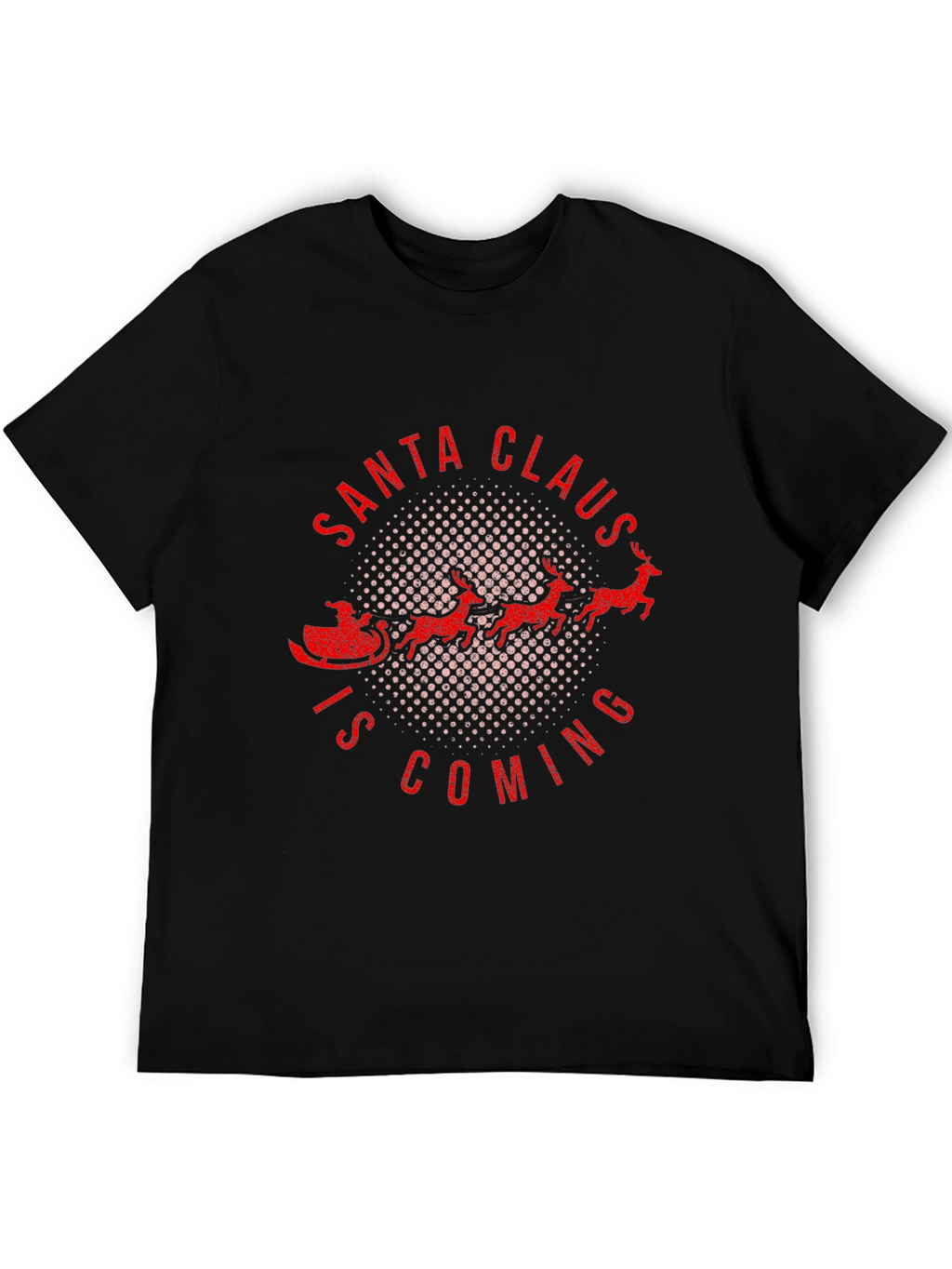 Santa Claus is Coming Black T-Shirt