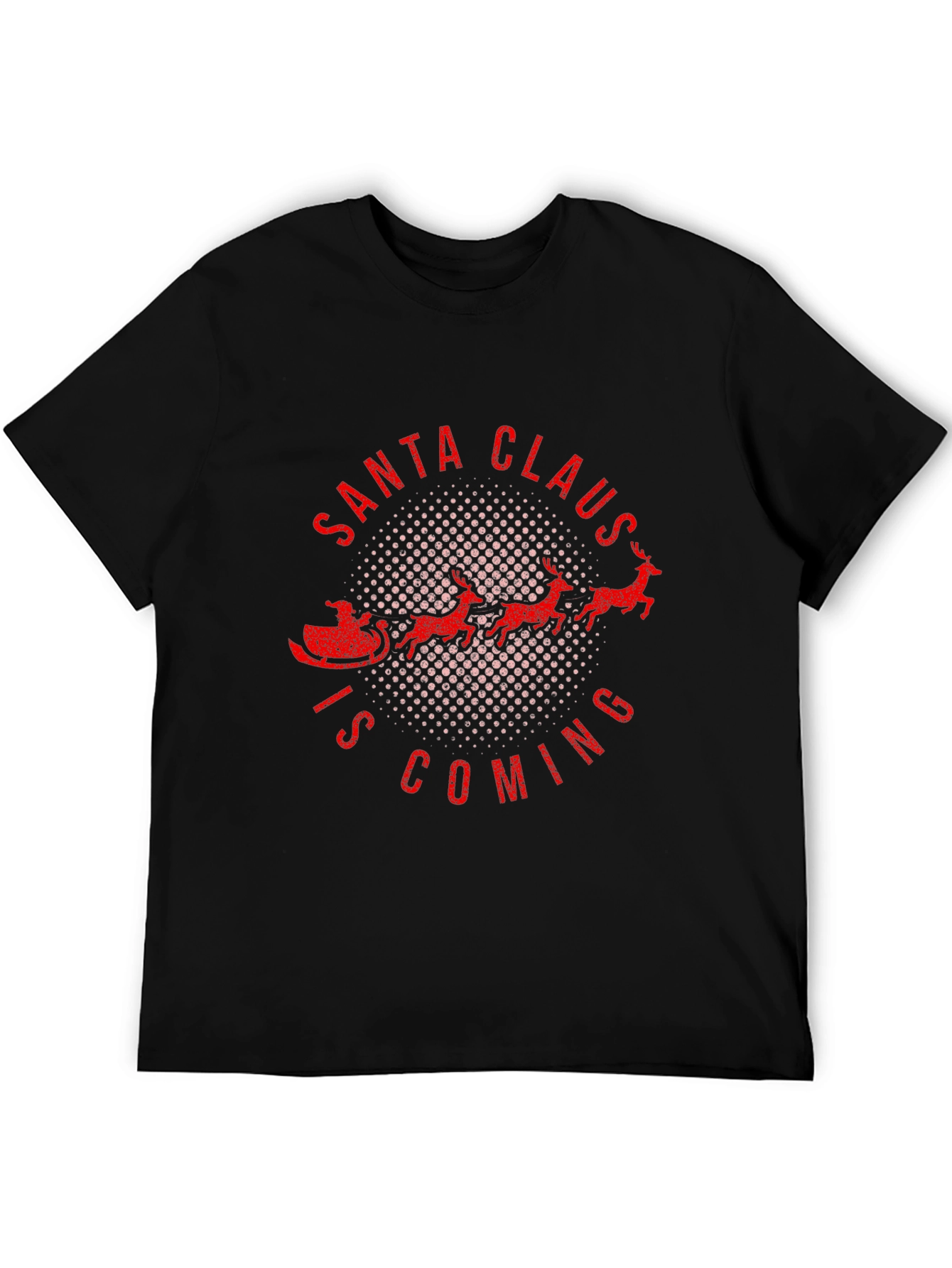Santa Claus is Coming Black T-Shirt