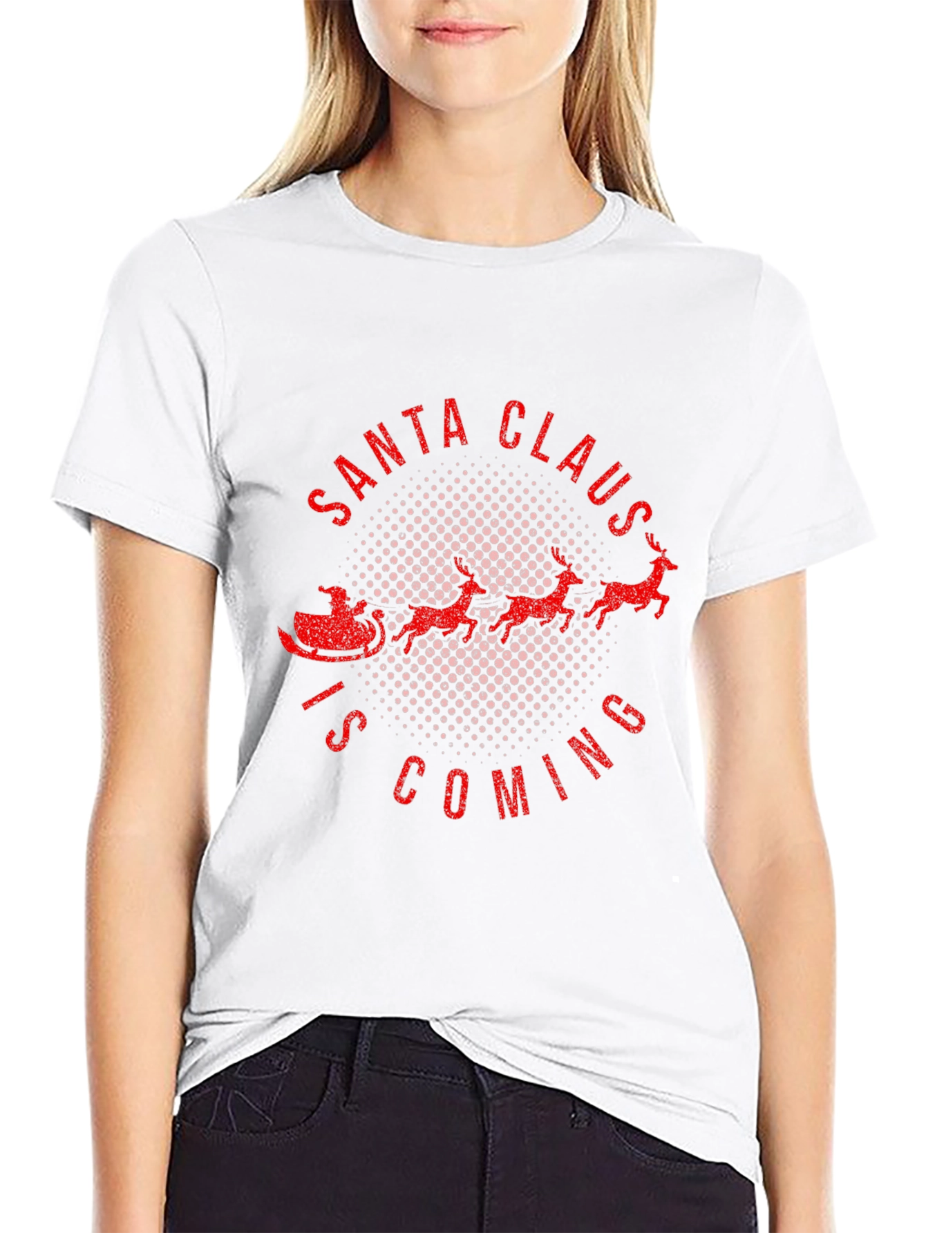 Santa Claus is Coming Black T-Shirt