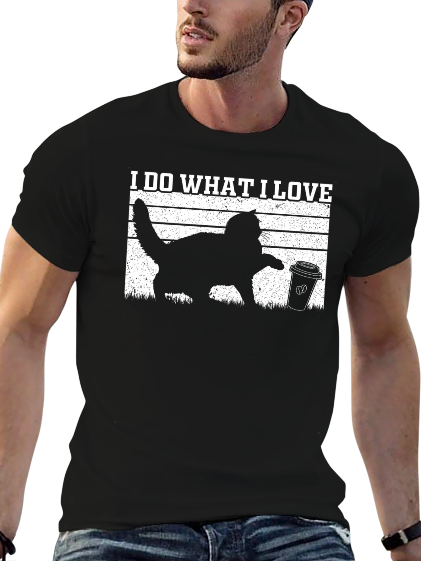 I Do What I Love Cat & Coffee Graphic Tee