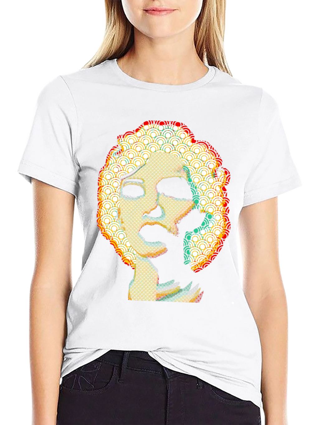 Abstract Marilyn Monroe Graphic Black Tee