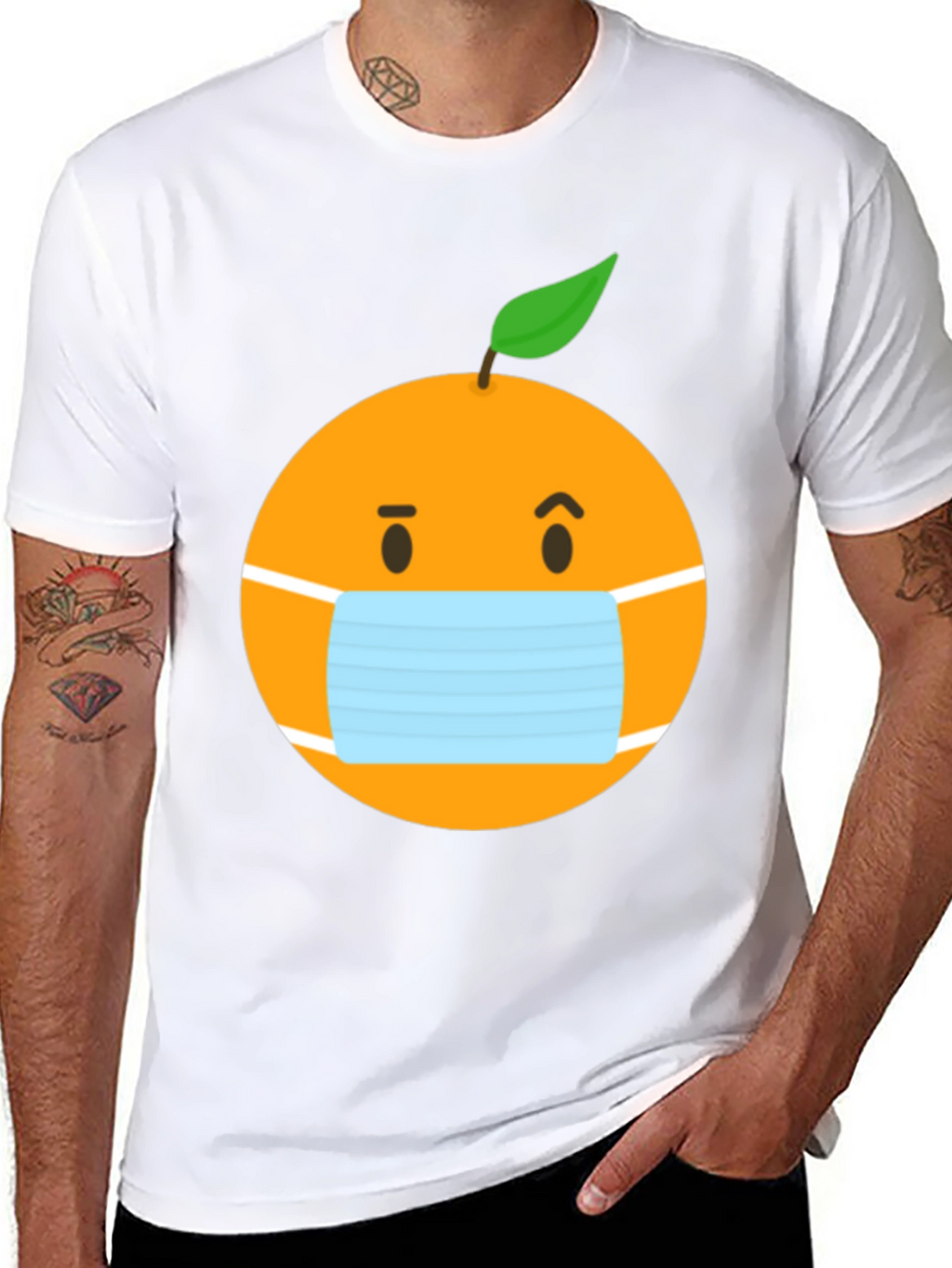 Masked Orange Graphic Tee - Unisex Black T-Shirt