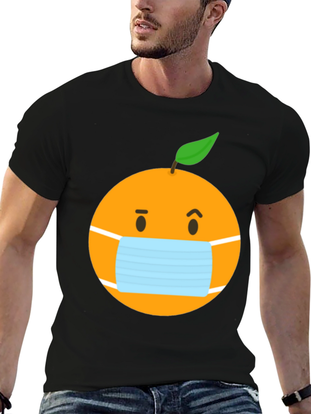 Masked Orange Graphic Tee - Unisex Black T-Shirt