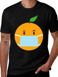Masked Orange Graphic Tee - Unisex Black T-Shirt