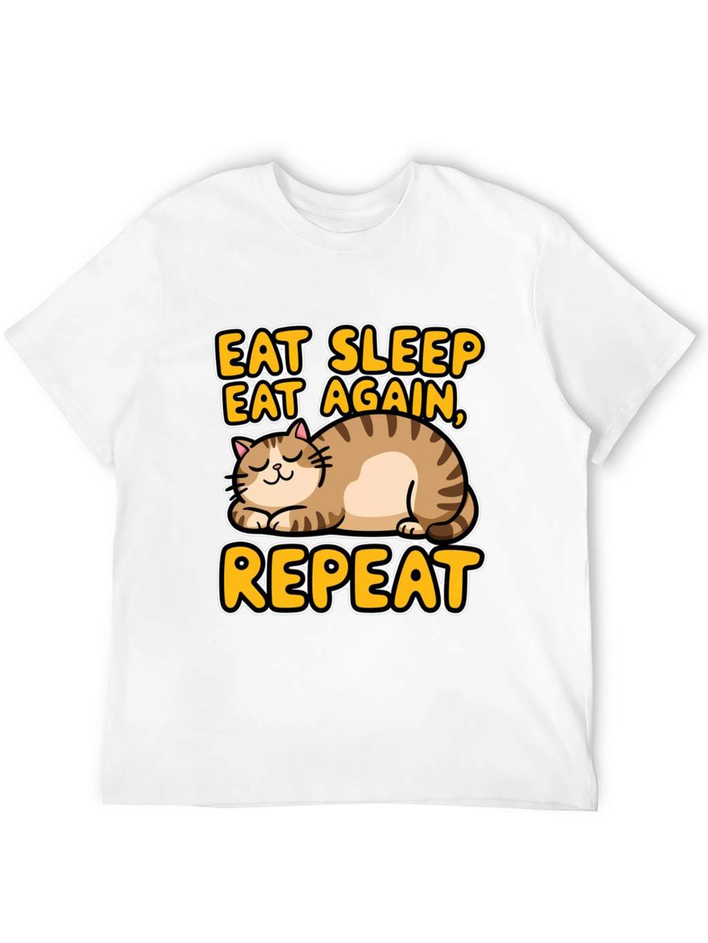 Eat Sleep Repeat Cat Graphic Tee - Black
