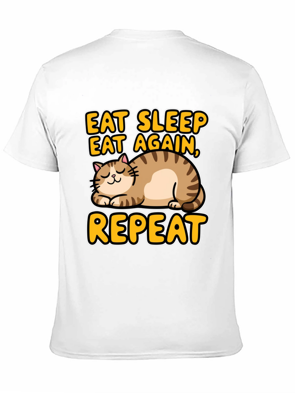 Eat Sleep Repeat Cat Graphic Tee - Black