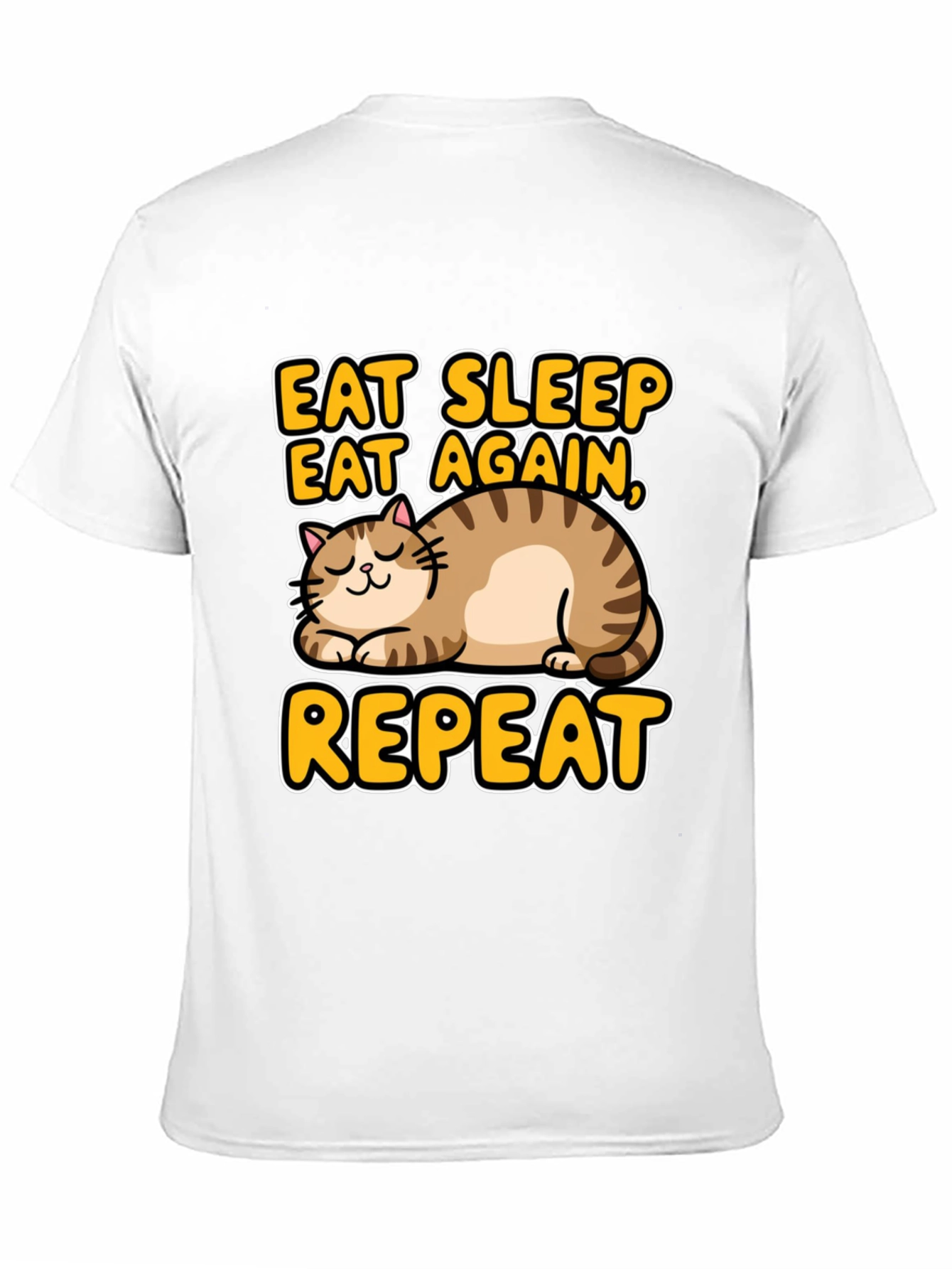 Eat Sleep Repeat Cat Graphic Tee - Black