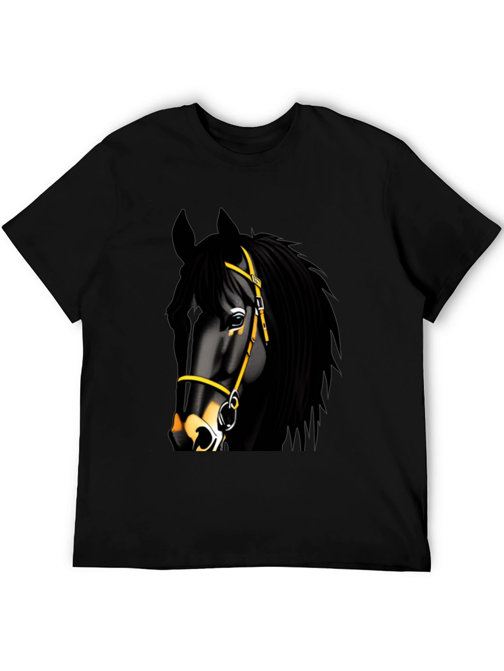 Black Horse Graphic Tee - Equestrian Style