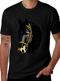 Black Horse Graphic Tee - Equestrian Style