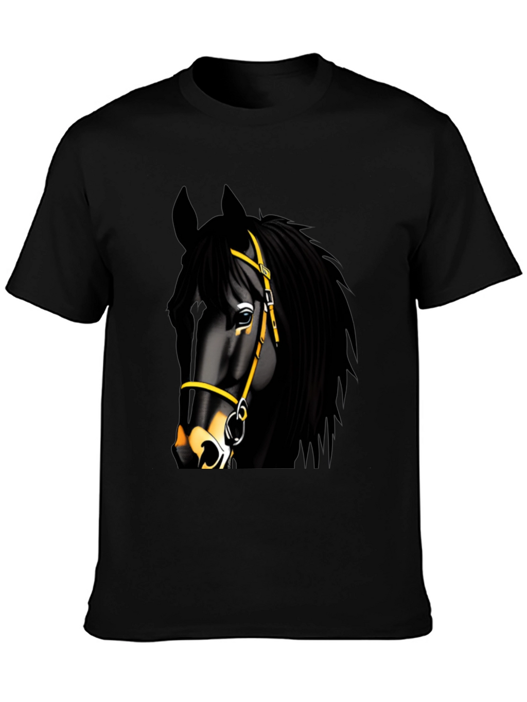 Black Horse Graphic Tee - Equestrian Style