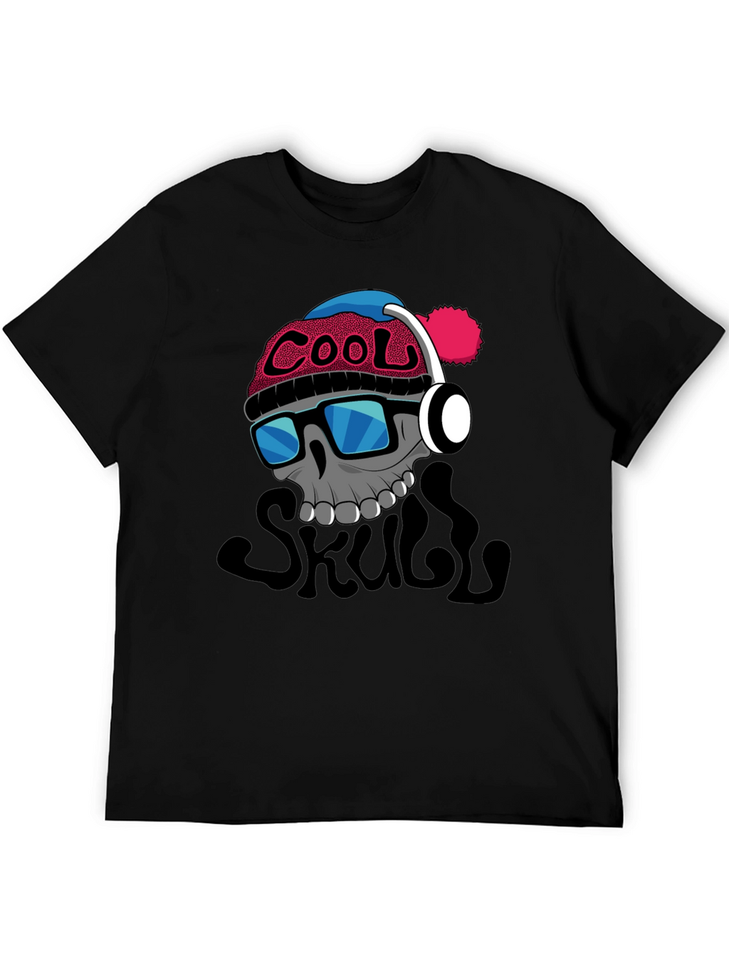 Cool Skull Graphic T-Shirt - Black
