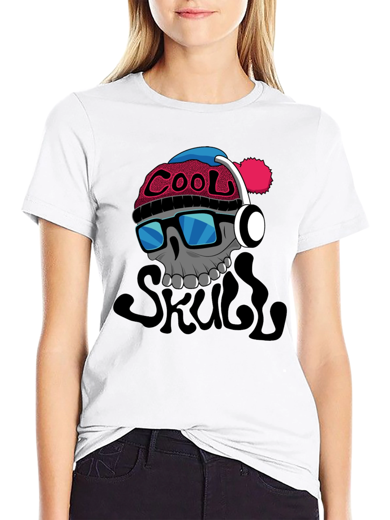 Cool Skull Graphic T-Shirt - Black