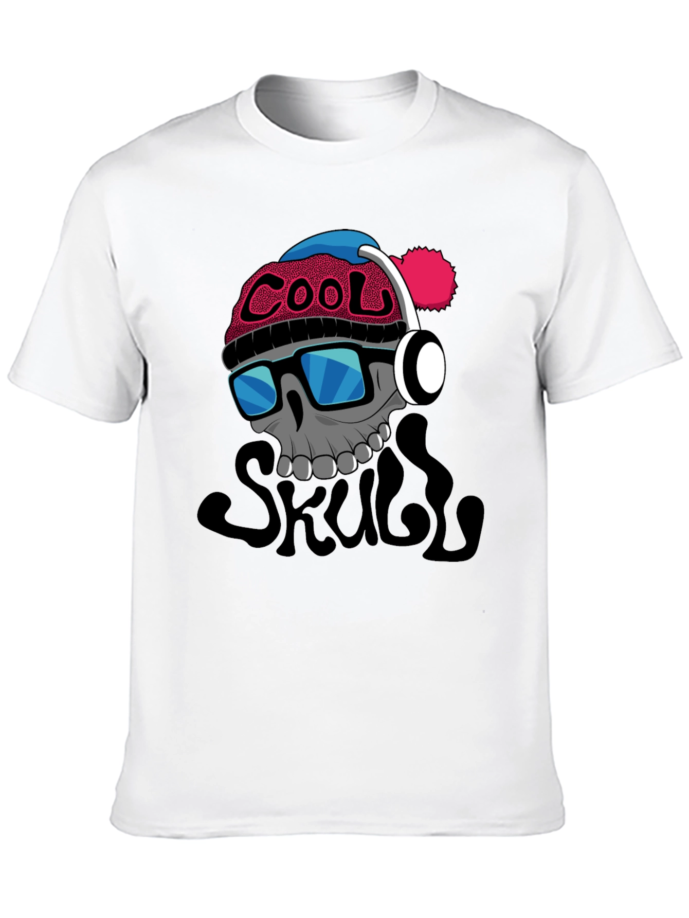 Cool Skull Graphic T-Shirt - Black