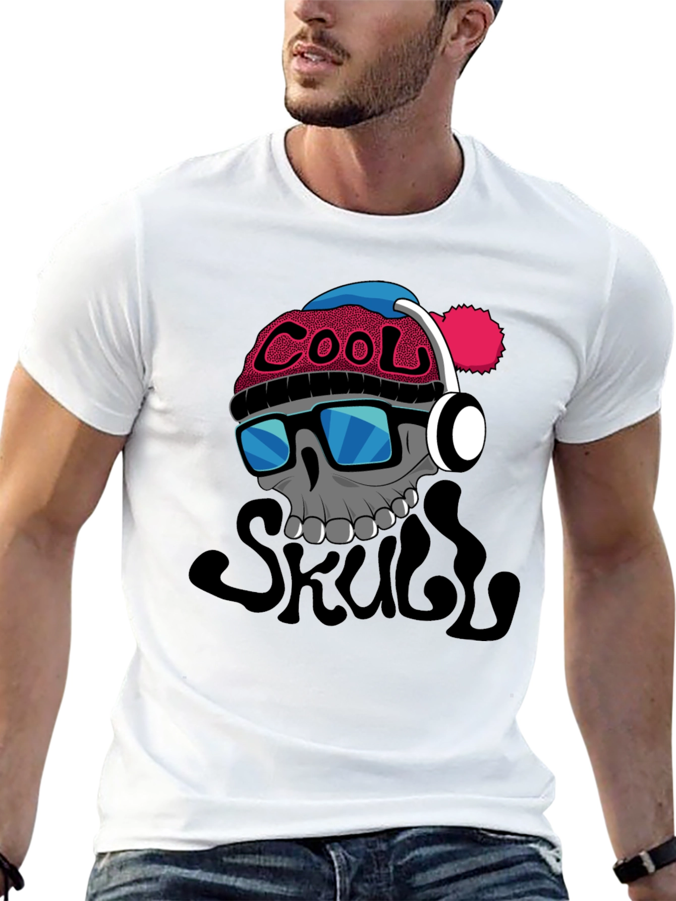 Cool Skull Graphic T-Shirt - Black