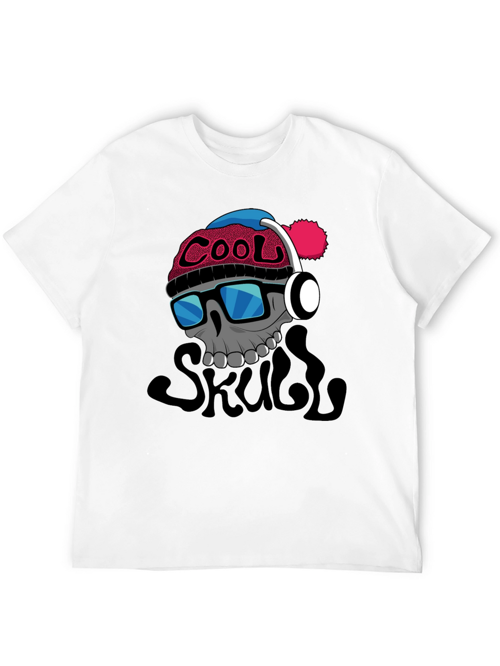 Cool Skull Graphic T-Shirt - Black