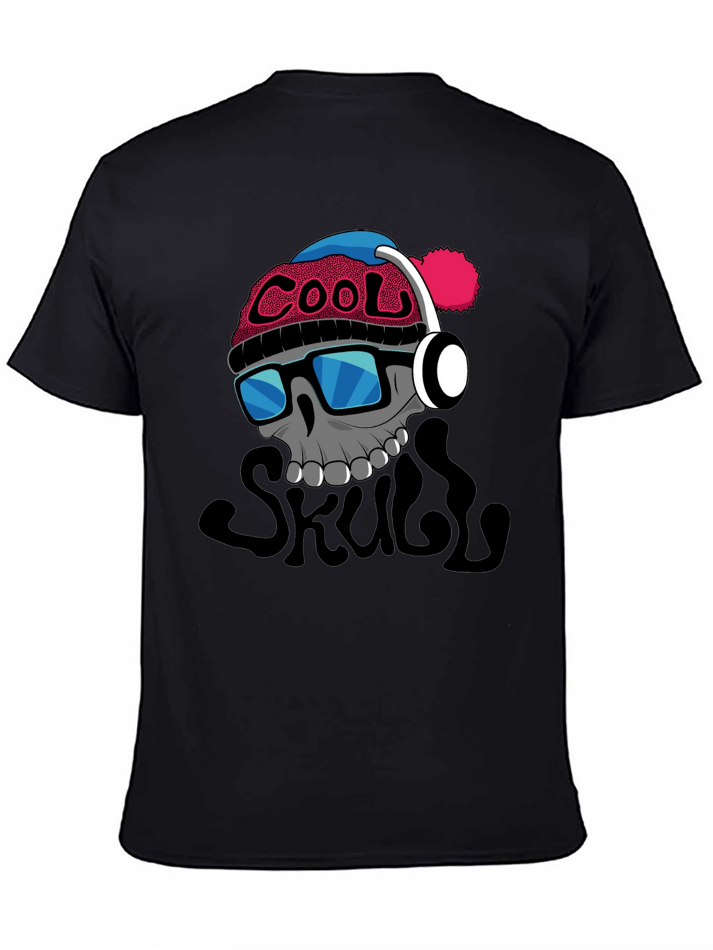 Cool Skull Graphic T-Shirt - Black