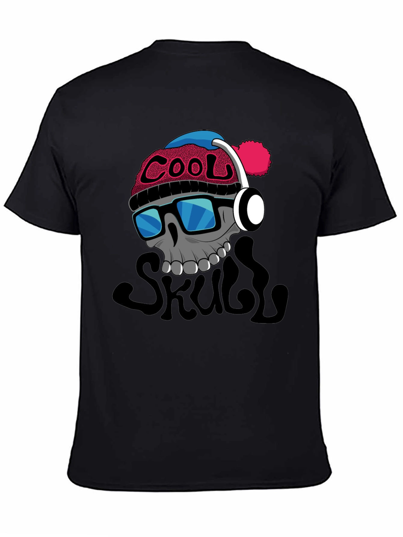 Cool Skull Graphic T-Shirt - Black