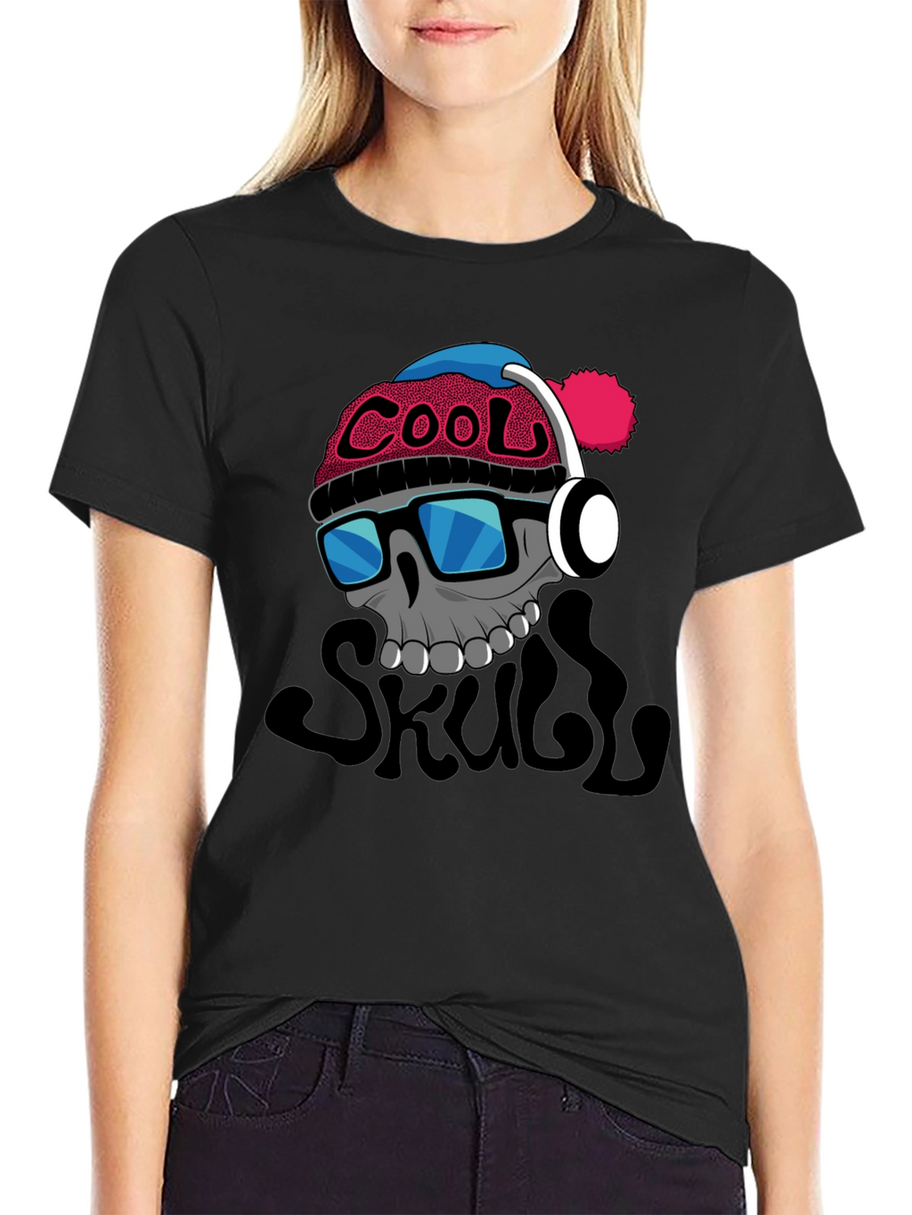 Cool Skull Graphic T-Shirt - Black