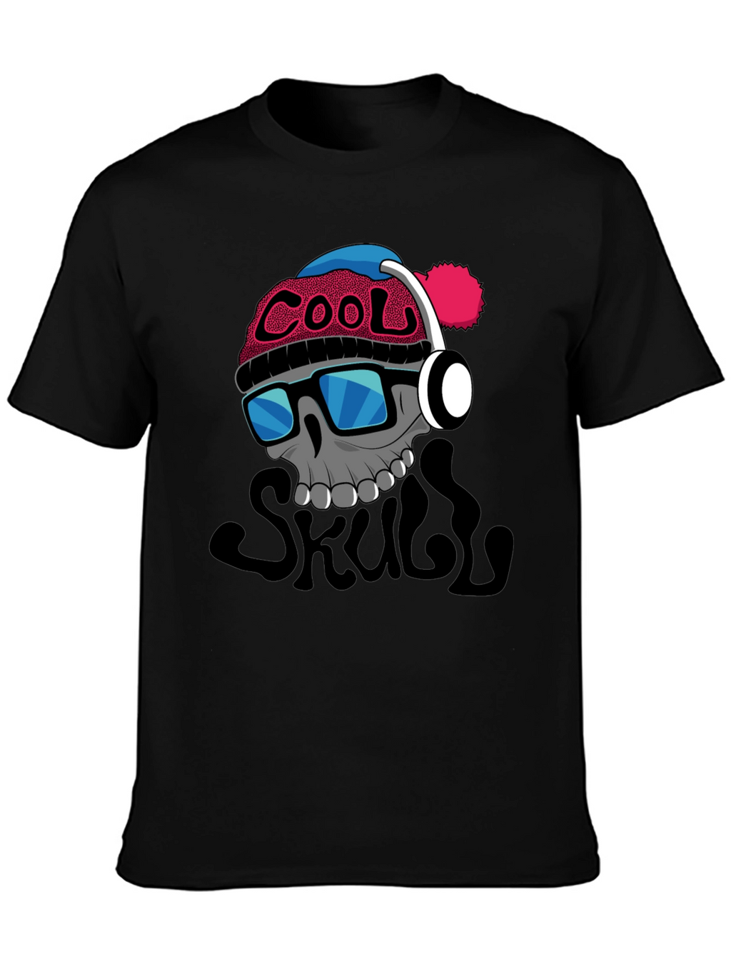 Cool Skull Graphic T-Shirt - Black